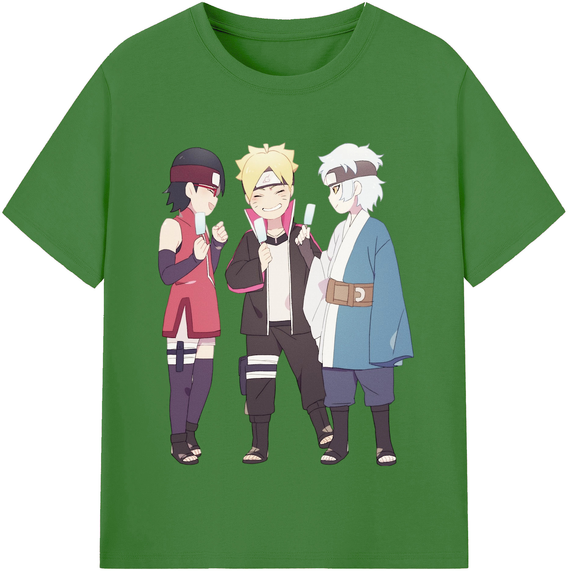 （画像用） NARUTO -ナルト- うちは サラダ Uchiha Sarada レディースカジュアルプリントTシャツ（綿100％）